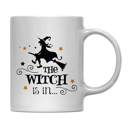 Andaz Press 11oz. Coffee Mug Gift, The Witch is in, Halloween October Present Ideas with Gift Box
