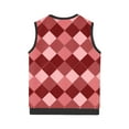 thumbnail image 4 of Gamivast Men's Sleeveless V Neck Pullover Sweater Slim Fit Casual Argyle Sweater Vest Casual Business Pullover Sweater Pink XXL of the Day Previous History, 4 of 5