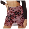 thumbnail image 1 of Gibobby Falda de tul Falda de glúteo Fashion Envolviendo ropa Slim Impresión Mujer cintura falda alta(Rojo， M), 1 of 5