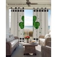 thumbnail image 6 of St. Patrick's Day Blackout Curtains for Bedroom Living Room Darkening Curtains 54 Inch Long Lucky Shamrock Love Black White Plaid Linen Short Curtain for Small Window Treatment Drapes 42"x54"x2, 6 of 9