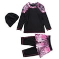 thumbnail image 4 of Aocisk Girls Swimsuit Full Coverage Long Sleeve Swim with Skirt and Pants for Girls Conservative Swimsuit Age 2 13 Years Bathing Suit Kids Girls Black 8-9 Years, 4 of 8