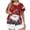 pajamas52-Red, variant on LEKWK Christmas Pajamas for Women Plus Size Printed Short Sleeve Crewneck Tops and Shorts 2 Piece Lounge Sets Soft Comfy Home Sleepwear Red XXXXL