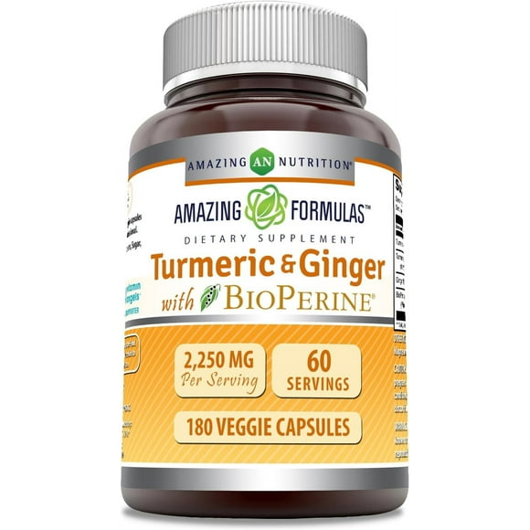 Amazing Formulas Turmeric & Ginger With Bioperine 180 Caps