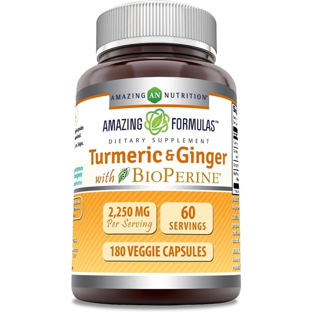 Amazing Formulas Turmeric & Ginger With Bioperine 180 Caps