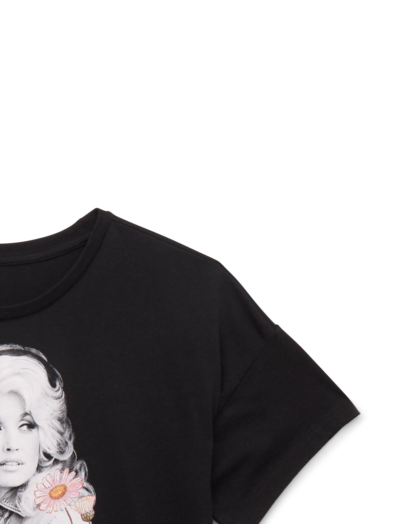 Wonder Nation Girls Dolly Parton Graphic Short Sleeve T-Shirt, Sizes 4-18