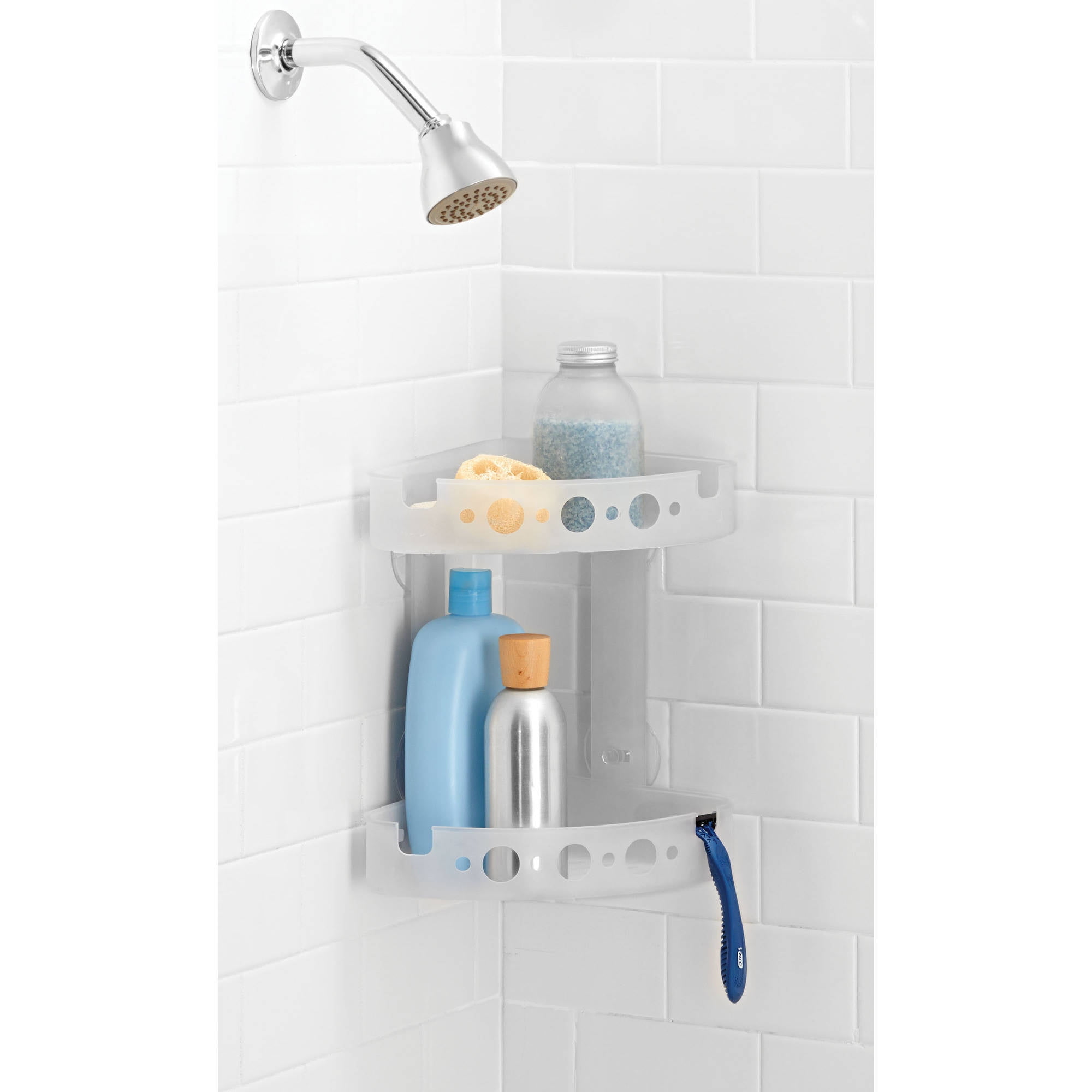 Mainstays Corner Shower Caddy Frosted Walmart Com Walmart Com