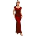 thumbnail image 1 of Vestido formal de verano LALACAT D2404 para mujer rojo oscuro talla L, 1 of 5