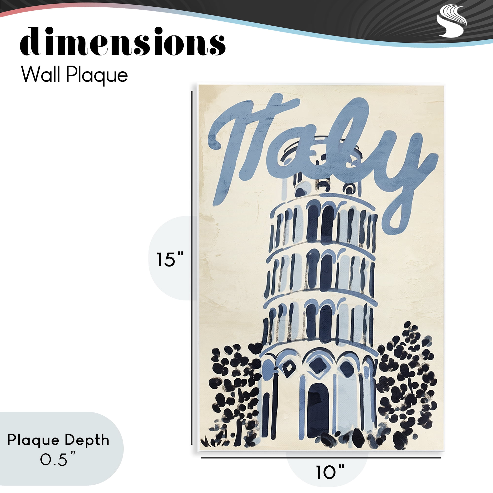 Stupell Industries Blue & Beige Italy Travel Wall Plaque Art, design by Annabelle Hall
