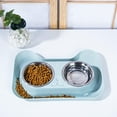 thumbnail image 4 of Stainless Steel Double Pet Bowls - Non- Dog & Cat Food Water Feeder Set - Easy to Clean Raised Bowls for Puppies, Small Dogs & Cats - Pet Feeding Dishes, 4 of 5