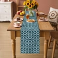 thumbnail image 2 of Geometric Table Runner 72 Inches Long Farmhouse Dress Scarves, Modern Abstract Lines Texture Teal Dining Tablerunner for Coffee Table/Kitchen Island/Party Décor, 13" x 72", 2 of 8