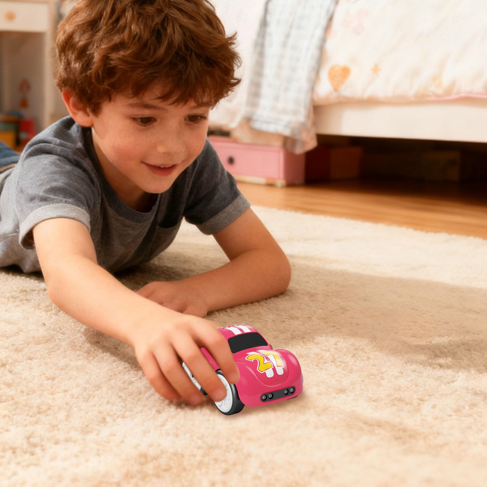 Mini Magic Car Follows Line, 2.4GHz RC Smart Interactive Car Toy That Follows Drawn Line, with Music and 4 Modes, Follow, Dodge, Lines Trace and Auto Demo