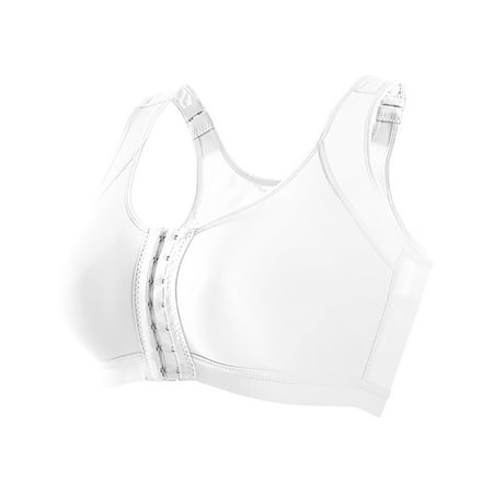 

Women s Front Breasted Yoga Sport Bra Shockproof Wirefree Breathable Classic Fitness Workout Bralette White S