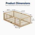 thumbnail image 7 of Miniyam Wooden Twin Size Floor Bed for Kids with Door, High Safety Fence, Natural, 7 of 7