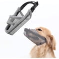 thumbnail image 1 of (S, gris) Bozal de nailon para perros pequeños, medianos y grandes, malla de aire transpirable y bebible para mascotas para antimordeduras y ladridos., 1 of 4