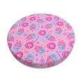thumbnail image 2 of Xecao's Pink Donuts Print Stool Covers offer stylish, washable protection for PU round bar stools, perfect for home or commercial use., 2 of 7