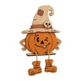thumbnail image 2 of Dalxymotic Halloween Pumpkin Decoration, Wooden Spooky Fall Gourd Table Accent, Halloween Decorations Indoor Outdoor, Fall Decor, Harvest Table Mantel Shelf Decor for Home, Entryway, 2 of 7