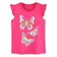thumbnail image 3 of HILEELANG Toddler Girl Easter Summer Short Outfits Cotton CrewNeck Pink Butterfly Short Sleeve Playwear 2PC Sets 4T, 3 of 5
