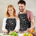 thumbnail image 5 of Black Gothic Skull Spider Pattern Apron-Garden Aprons for Women with Pockets-Cotton Linen Waterproof Kitchen Cooking Gardening Aprons Adjustable for Kitchen,Cooking,BBQ and Salon 33x27 Inch, 5 of 7
