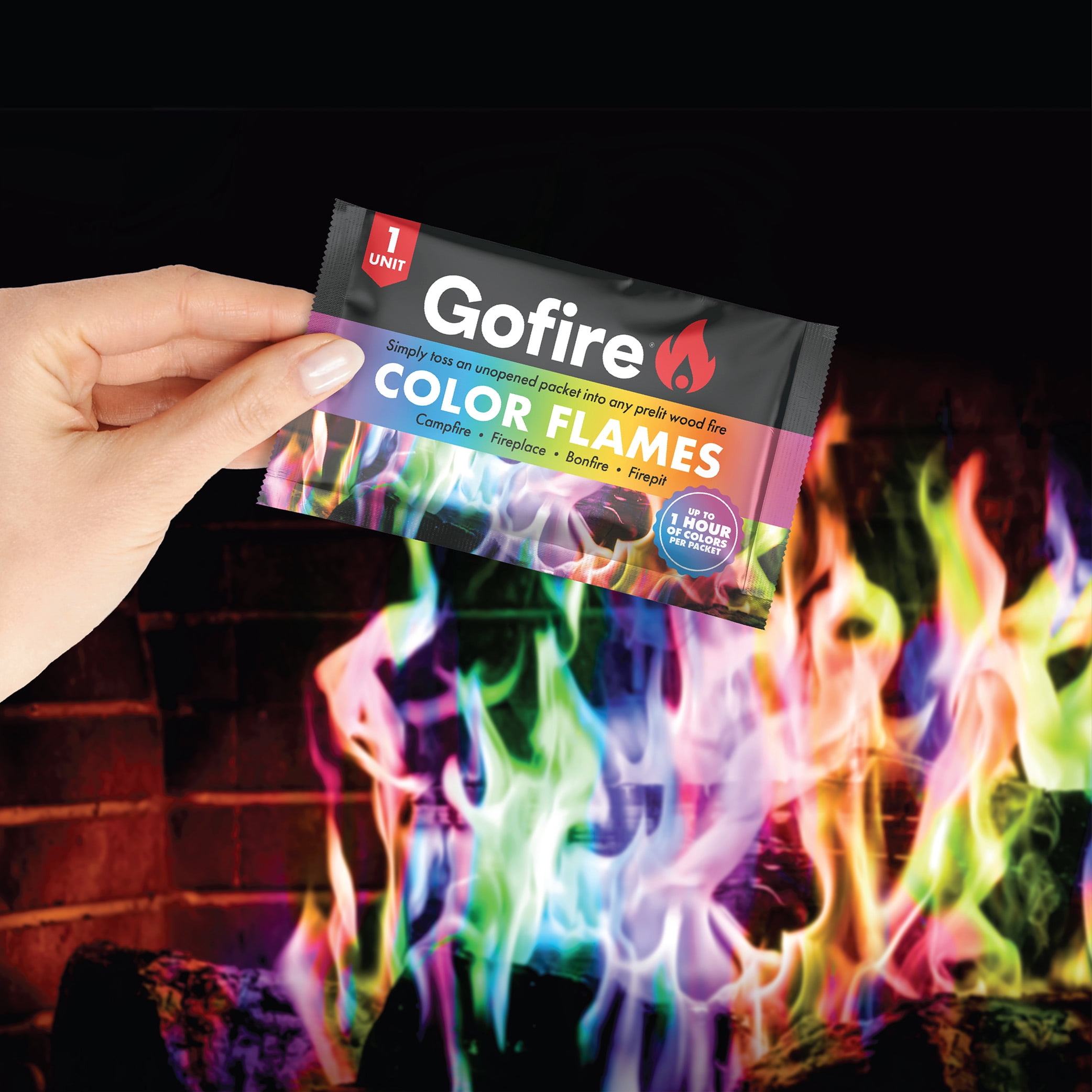 Gofire Northern Lights Color Flames 20 pack, for Campfires and Fireplaces. Features up to 60 Minutes of Magical Changing Colors.