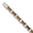 thumbnail image 4 of Primal Steel Stainless Steel Polished Tiger's Eye 8.5 Inch Link Bracelet, 4 of 5