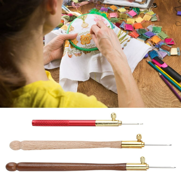 Crochet Hook Latch Beaded Needle Tools Kit Embroidery Beading Knitting DIY  Sewing Tool for Beginners Weave Craft for Embroidering Sequins and Beads 