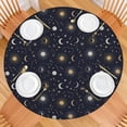 thumbnail image 2 of Blue Sun Moon Star Constellation Pattern Round Fitted Tablecloth with Elastic Edge,Dining Table Cover Waterproof,Outdoor Round Tablecloth for Camping,Dining,Indoor and Outdoor, 2 of 7