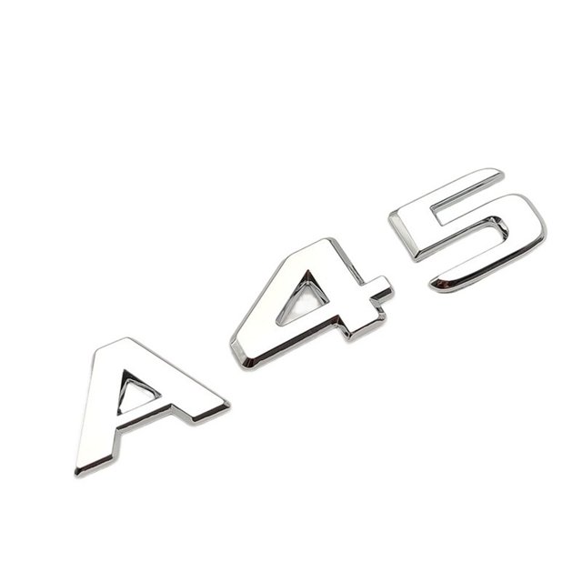 ZWP ABS Black A 45 Logo A45 Emblem Letters Sticker Nameplate Car Trunk Badge Compatible With A45 Accessories
