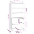 thumbnail image 4 of vidaXL Highboard Hamar Solid Wood Pine Honey Brown – Wall-Mounted Adult Bookcase, 4 of 5