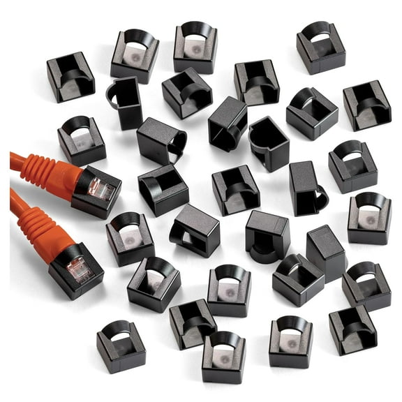 NTW Click on/Lockable RJ45 Plug Protector CAT5e/Cat6/Cat6a/Cat7/Cat8 Ethernet Head Dust Covers (50 Pack)-Black