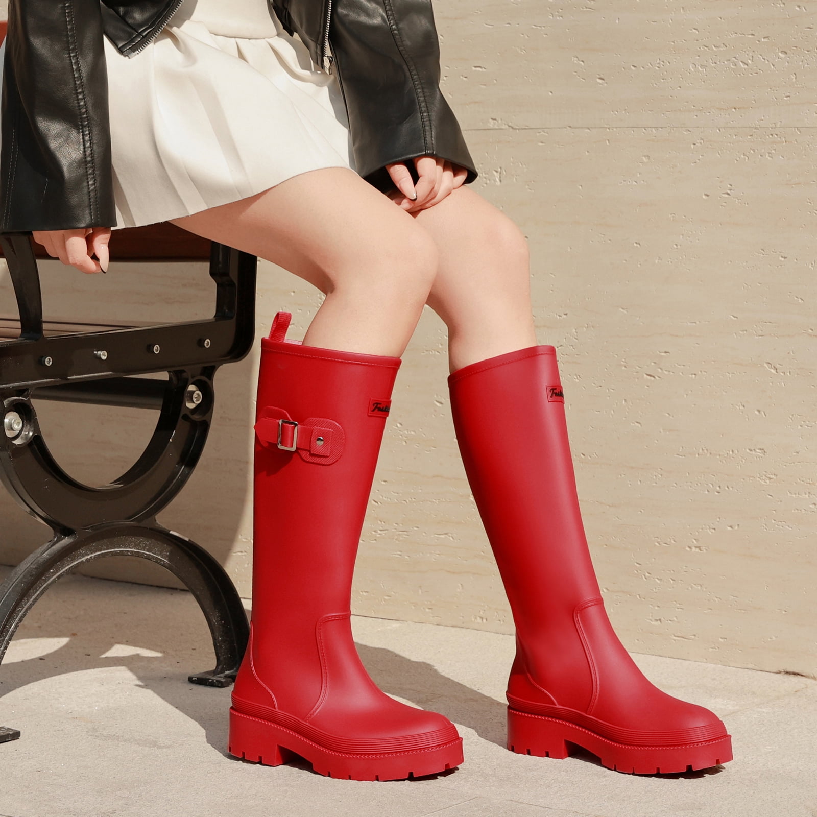 Lcamaw Rain Boots for Women, Anti-Slip Rubber Boots Waterproof Garden Muck Boots Durable Slip Resistant, Tall Water Shoes Comfort Fishing Boot Knee High Work