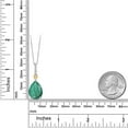 thumbnail image 2 of Gem Stone King Green Malachite and White Moissanite Pendant Necklace for Women in 925 Silver and 10K Yellow Gold | 10.06 Cttw, Pear Shape 16X12MM and 18 inch Chain, 2 of 4