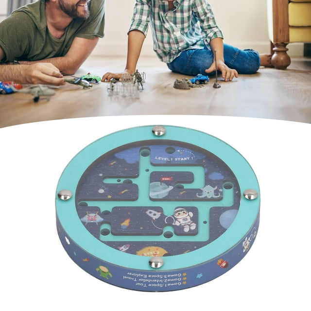 Jeu de Labyrinthe Balance IQ, Casse-Tête en Bois Double Face, Jeu Éducatif de Labyrinthe Rond pour Enfants, Adultes, Adolescents, Défi d'Intelligence, Cognition, Observation