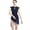 Navy Blue, variant on IBTOM CASTLE Women Elegant Lyrical Dance Dress Lace Cap Sleeve Asymmetrical Tulle Skirt Leotard Contemporary Ballet Dancewear S Black