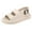 Beige, variant on Women Men Clogs Cloud Comfort Platform Sandals with Hook Loop Back Adjustable Heel Strap Slip on Flat Slides Sandals EVA Summer Quick Drying Pillow Shoes