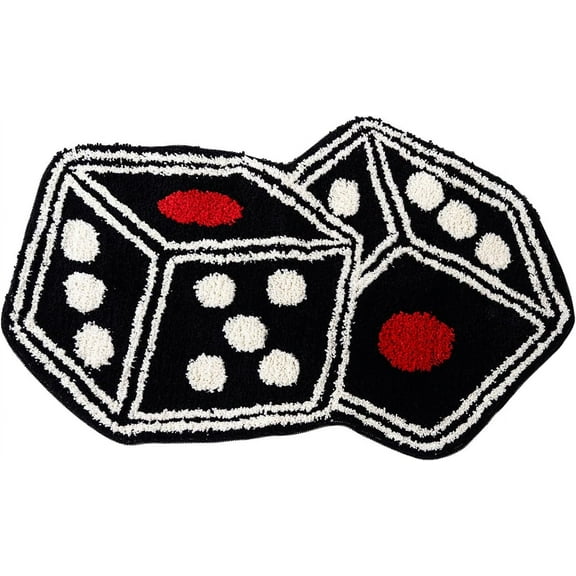 SRWEHG-Dice Rug - 31"X23" Cool Carpet Non-Slip Flocking Floor Bath Mat for Living Room Decor, Alt Room Decor Soft Y2K Rugs Hypebeast Doormat for Bedroom