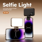 Cshidworld Portable Selfie Light, Fill Light Video Light with Clip Rechargeable 2000mAh CRI 95, 3 Light Modes and 10 Light Levels for Mobile Phone iPhone Webcam Laptop Photo Makeup