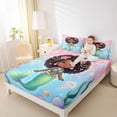 thumbnail image 3 of Feelyou Kawaii Fairy Sea Mermaid Bed Sheets for Kids, Dreamy Marine Jellyfish King Sheets, Pink Blue, 4-Piece, 3 of 5