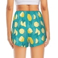 thumbnail image 3 of Picia Lemon Blue Pattern Women's 2 in 1 Athletic Running Shorts High Waisted Workout Casual Gym Sweat Shorts with Comfy Liner Zipper Pockets-XX-Large, 3 of 9