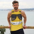thumbnail image 6 of Daiia Smiling With Sunglasses Printed Men's Quick Dry Fit Muscle Tank Top Slim-Fit Tank Workout Tank Top Lightweight Sports Tank Top-X-Large, 6 of 7