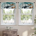 thumbnail image 2 of LALILO Kitchen Curtain Valance Sea Animal Collection Fish Rod Pocket Window Curtain 52"x 18" Set of 2, 2 of 5