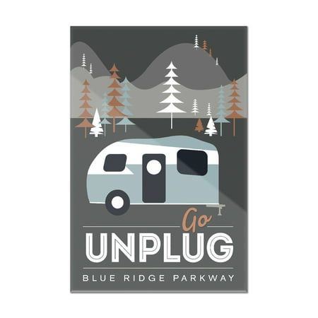 Blue Ridge Parkway - Go Unplug Camper - Lantern Press Artwork (8x12 Acrylic Wall