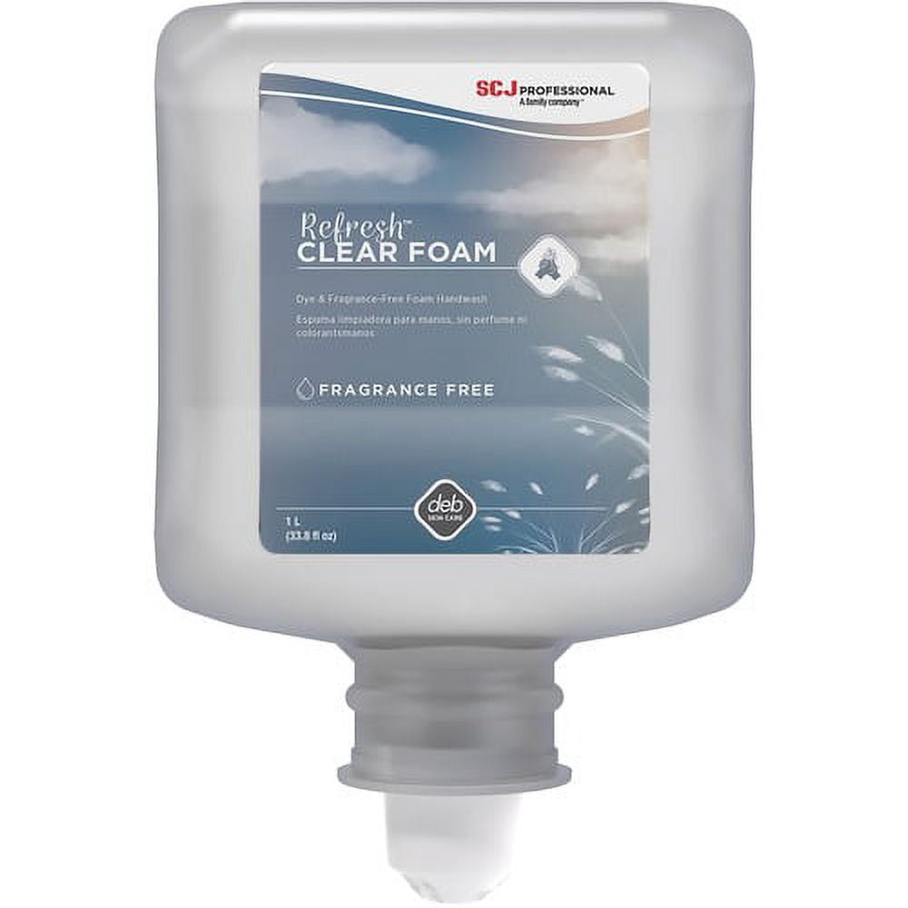 SC Johnson Hypoallergenic Foam Hand Soap 33.8 fl oz (1000 mL) - Dirt Remover, Kill Germs - Hand - Clear - Unscented, Dye-free, Anti-irritant - 6 / Carton