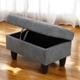 thumbnail image 4 of Ottoman with Storage, Fabric Ottoman Foot Rest Stool, Rectangle Upholstered Footstool, 28.5"x19"x17.5", 4 of 8