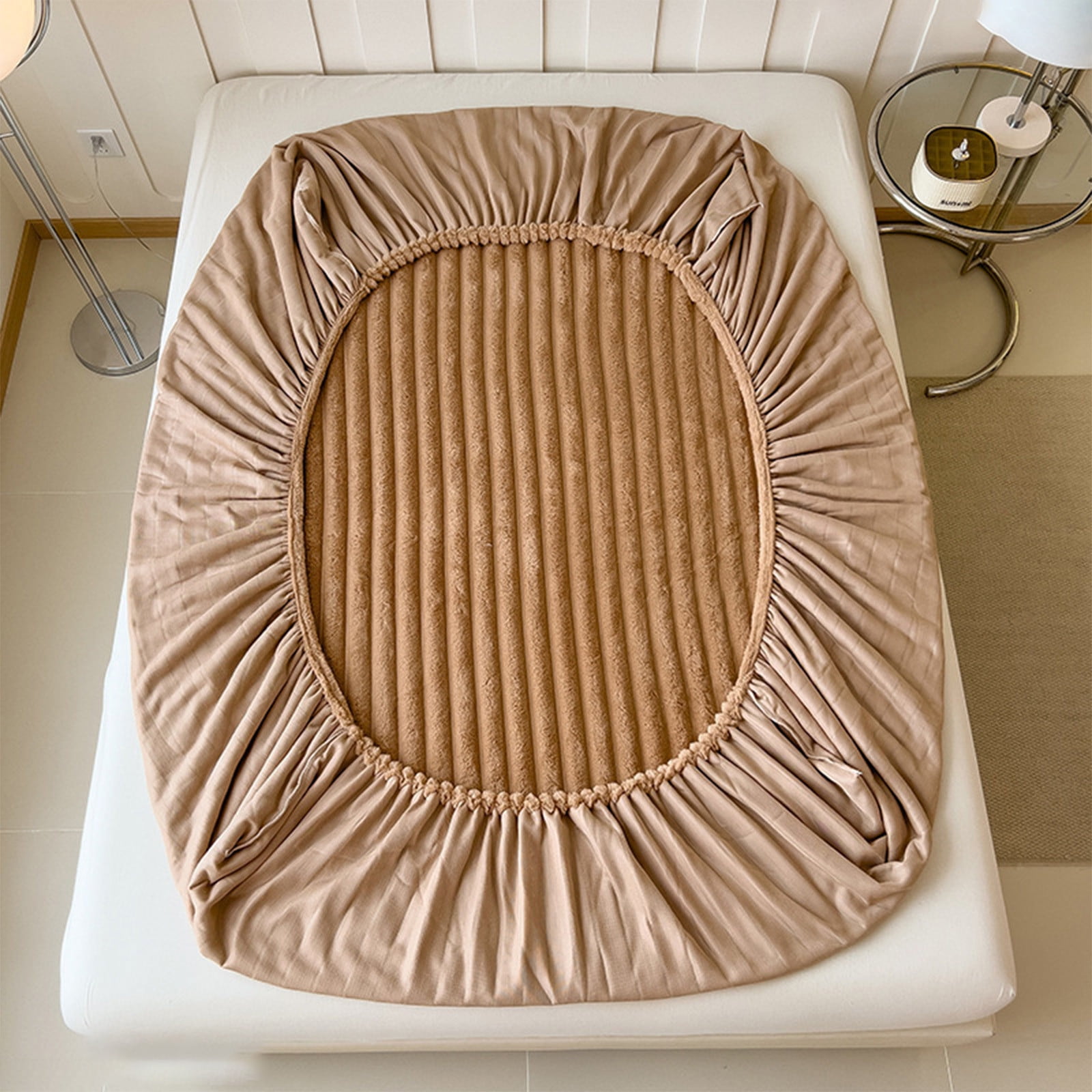 Drap Plat En Flanelle Polaire Pour Automne/hiver/printemps, Lit Double/simple/queen/king (café, 120 X 230 Cm + 2 X 48 X 74 Cm