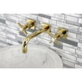 thumbnail image 2 of Kingston Brass KS6122ZX Millennium Double-Handle Wall Mount Bathroom Faucet, Polished Brass, 2 of 8