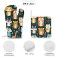 thumbnail image 4 of Small Animals Oven Mitts And Pot Holders Sets of 4 Oven Gloves Set Potholders for Kitchen Cooking Baking Grilling Anti Scald Hot Pads And Heat Resistant, 4 of 6