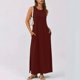 thumbnail image 4 of Vestido de Verano de Longitud de Rodilla para las Mujeres sin Mangas Vestido de Playa Casual Sólido con Cuello en V, Vestido Casual con Cuello en V para las Mujeres, 4 of 9