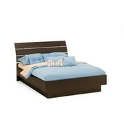 Laguna Queen Platform Bed With Headboard, Lacquered Espresso 