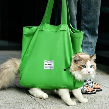 Cat Carrier Soft, Cat Soft-Sided Carriers for Large Cats 20 lbs, Pet Dog Cat Restraint Bag for Claw Care Nail Trimming, Anti-Scratching Grooming Soft Pouch Tote Bag, Canvas Shoulder Carrying Bag