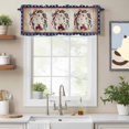 thumbnail image 2 of Vintage Wreath Red White Ribbon Valances for Windows,Kitchen Valance Rod Pocket Short Curtain, Stars on Blue Background Valance Curtain Window Valances for Bedroom Bathroom Living Room 42x12in, 2 of 9